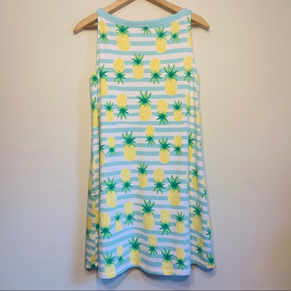 SOLD! Lands’ End Girl’s 16 striped Tank Dress - Picture 3 of 16